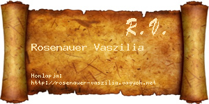Rosenauer Vaszilia névjegykártya